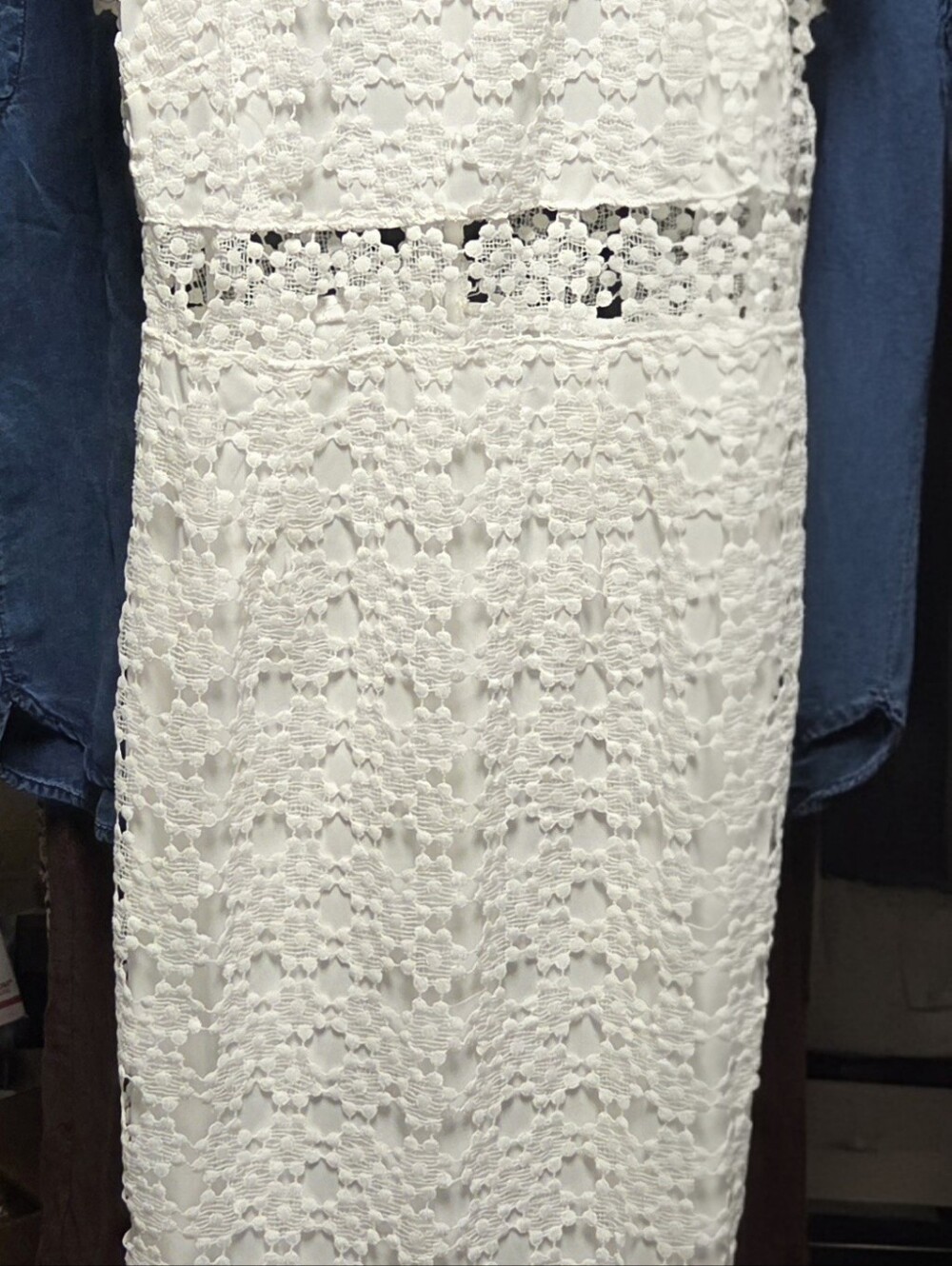 White Crochet Lace Two-Piece Maxi Dress
